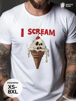 Oversized Halloween T-shirt with  Scream Ice Cream  print S