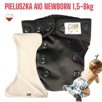 Pieluszka wielorazowa aio newborn kieszonka bambus czarna nappime