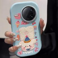 Silicone Phone Case Redmi K80 K70 Pro With 3D Plush Dog Design Anti-Slip Full Coverage Shockproof Cover Redmi K80