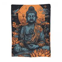Buddha Yoga Blankets Fleece Sofa Throw Blanket Multi-function Throw Blankets for Couch Bedding Outdoor Throws Bedspread Quilt Size: 75*100cm, Weight: 230 GSM