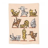 Cartoon Cat Kitten Poses Lovely Blanket Soft Warm Flannel Throw Blanket Bedding for Bed Living room Picnic Travel Home Couch Size: 75*100cm, Weight: 230 GSM