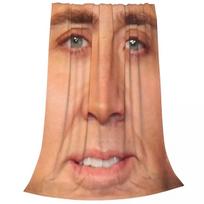 Nicolas Cage Face Blankets Wool Awesome Breathable Throw Blankets for Bedding Lounge Textile Decor Size: 75*100cm, Weight: 230 GSM