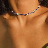 Lovely Short Female Daisy Flowers Beaded Necklace Women Necklace Bohemia Choker Clavicle Necklace #4