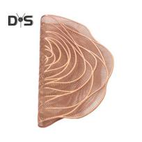 Bronzing Rose padėkliukas nuo nuplikimo, karščiui atsparus, neslystantis vandeniui atsparus šilumos izoliacija PVC indaplovėje saugus valgomojo stalo dekoravimo kilimėlis virtuvės reikmenys rožinio aukso spalvos