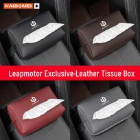 Leapmotor Car Tissue Box for Models T03, S01, C11, C01, and C-more (Armrest-Style Tissue Pack Holder) Leapmotor [PU Leather - Burgundy] Tissue Pack