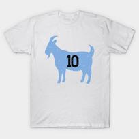 Men Black Print T-shirt Goat Messi 10 Argentina No-Cut Heat Transfer Print Cotton Tshirt M balta