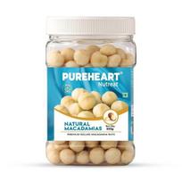 Pureheart Natural Macadamia, 333 gm| Premium Australian Macadamia Nuts, Rich in Antioxidants - Whole, Exotic, and Crunchy Dry Fruits, Ideal Snacks 333GM