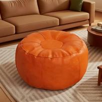 Storage-Friendly Pebble-Shaped Bean Bag Cover, Oval Pumpkin Green, Ideal for Storage oranžinė