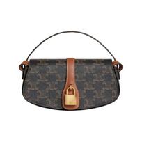Celine Clutch On Strap Tabou In Triomphe Canvas Tan Women Clutches 10I592DQ2-04LU Gift Set(Basic Set+Box+Shopping Bag)