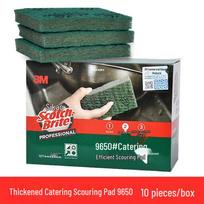 3M Scotch-Brite 9650 tvirti šveitimo padeliai, 10 vnt. pakuotė - storos šerelės puodų plovimui ir sunkiai įsisenėjusiam purvui pašalinti. 10 pieces/box žalia