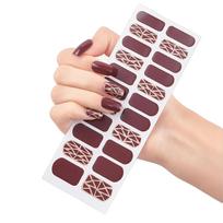 Adhesive Full Wrap Gels Nails Art Stickers Waterproof Gels Nails Wrap Semi Cured Gels Nails Polish Strips Nails Decals