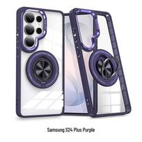 CAXITON Magnetic Ring Stand Transparent Case for Samsung S24 Plus