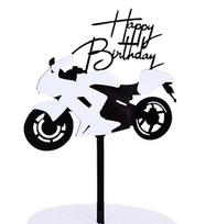 Topper Akrylowy Na Tort Happy Birthday Motocykl Motor