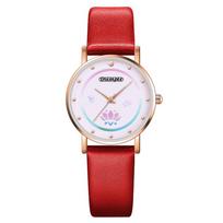 Dsimple Gorgeous Fashion Ladies Jewelry Set Watch Women'S Leather Quartz Watch Gift Watch raudona