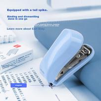 Deli (Deli) 12# Mini Portable Stapler Set (Stapler + Staples), Exam Paper Binding, School Supplies, Blue 0255