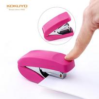 KOKUYO Imported Portable Stapler for Students, Compact And Powerful Flat Needle Stapler, Can Staple up to 32 Sheets of Paper, Pink, SL-MF55