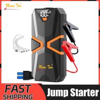 Car Jump Starter Power Bank 150PSI Tire Inflator Air Pump Multifunctional Roadside Rescue Device 6000mAh Orange