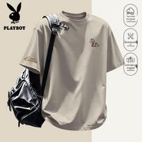 PLAYBOY Men's Cotton Short Sleeve T-Shirt 3XL gray
