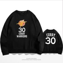 Golden State Warriors Curry No. 30 joint basketball sports autumn crew neck sweater European and American trend loose coat 150XXS