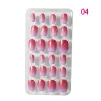 24pcs Full Cover Self Adhesive Press On Nail Art False Nails Fake Nails Manicure Tips 4