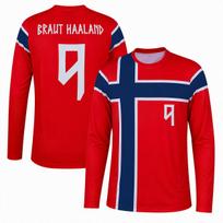 2026 Erling Haaland Commemorative Fan Football Jersey, Quick Dry Breathable Long Sleeve Casual Sports Tee Unisex S