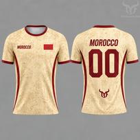 Maroko Vėliavos Spausdinimo Futbolo Marškinėliai Vasariniai Individualizuojamas Vardas Numeris Apvalia Kaklo Trumpomis Rankovėmis Vyrams Moterims Vaikams Greitai Džiūstantys Futbolo T-shirt XXS