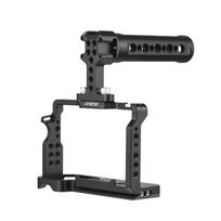 Camera Cage + Top Handle Kit Aluminum Alloy Camera Video Cage with Cold Shoe Mounts Numerous 1 4 Inch Threads