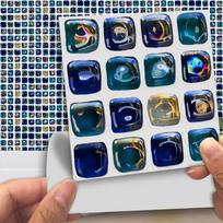 18pcs waterproof surface peel and stick decorative tile  bathroom surface decor Cat Eye Square