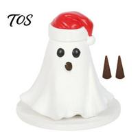 Relaxing Atmosphere Decor Resin Ghost Incense Burner, Christmas Hat Holder, with Meditation Accessories Cones, Cone Holder for Yoga Room Home