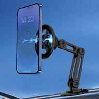 Car Magnetic Phone Holder with Flexible Base 360 degrees  Rotation Retractable Phone Mount Car Dashboard Navigation