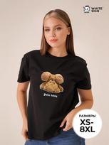 Oversized cotton T-shirt with  Palm Teddy Bear  print M