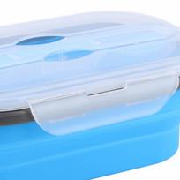 800ml Foldable Bento Box Microwave Safe Bento Lunch Box Portable Food Storage  Lunch On The Go mėlyna