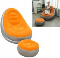 Dmuchany fotel sofa z podnóżkiem pufa