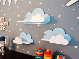 Półki chmurki zestaw 3 szt. moli- galaxy - niebiesko - białe