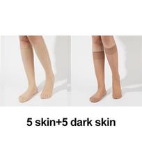 10 Pairs Women Ultra-Thin Nylon Stockings Transparent Elasticity Ladies Knee Socks Summer Long Socks For Girls Stocking One Size