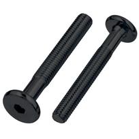 Plokščiagalvis baldinis varžtas, juodas, m6x45, cinkuotas plienas, 50 vnt.