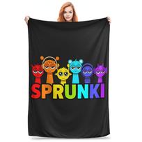 Sprunki Incredibox Game Blanket Lightweight Flannel Sofa Throw Blanket for Couch Bedding Office Throws Bedspread Quilt Size: 75*100cm, Weight: 230 GSM