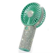Sparkling Imitation  Handheld Personal Fan USB Rechargeable Mini Fan  Personal Use žalia