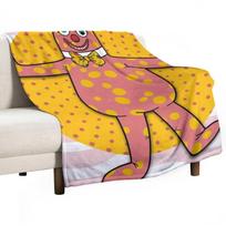 Mr Blobby II Mesti pledas Minkštas pliušinis languotas dekoratyvinis pledas manga Size: 75*100cm, Weight: 230 GSM pink
