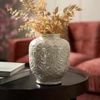 Living Ceramic Pearl Dekoratyvinė vaza su gėlių įspaudais, (23 cm aukščio, baltos spalvos)