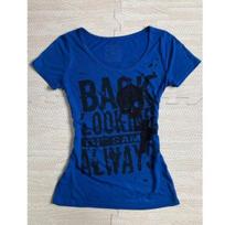 Women T-shirts String Short Sleeve Blue Girls Tees Casual Tops For Female M blue