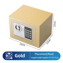 Intelligent All Steel Anti-theft Password Piggy Bank Personal Security Secret Box (With Money Slot) Mini Digital Safe Box 17e Gold