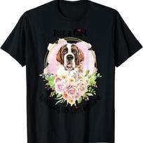 Just A Girl Who Loves Her Saint Bernard Dog, Family Pet T-Shirt S juoda