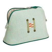 Hermès Bolide Crazy H Embroidered Cotton Mini Storage Bag Women bags Cloud-White Mint-Green H103750M04 Cloud White & Mint Green