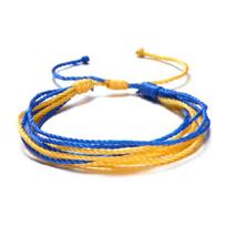 Yellow Blue Bracelet Braid Wrist Wrap Blue Yellow Bracelets & Bangles Jewelry