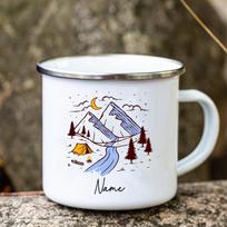 Personalized Custom Name Camping & Adventures Enamel Mugs Hand Drawn Logo Outdoor Campervan Coffee Handle Mug Camper Gift 360ML