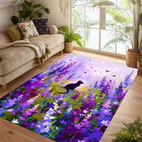 Cute Baker Cat 3D Illusion Rug Funny Cat Kitchen Floor Mat, Printed Area Rug for Cat Lovers Cozy Retro Home Decor 40X60cm