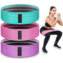 Exercise Bands, Fabric Resistance Bands for Working Out, Workout Bands Resistance for Women & Men, Multi-Colored Fabric Booty Bands for Leg Strength 3-Pack