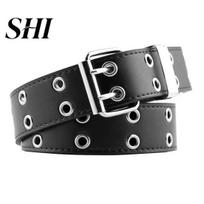 Punk Men Belt Solid Hip-hop Style Lady Double-breasted Buckle for Jeans Male 7
