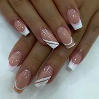 24Pieces Press on Nail  Long Fake Nail  Press On Glossy Acrylic Nail Full Cover Artificial False Nail  for Women 1
